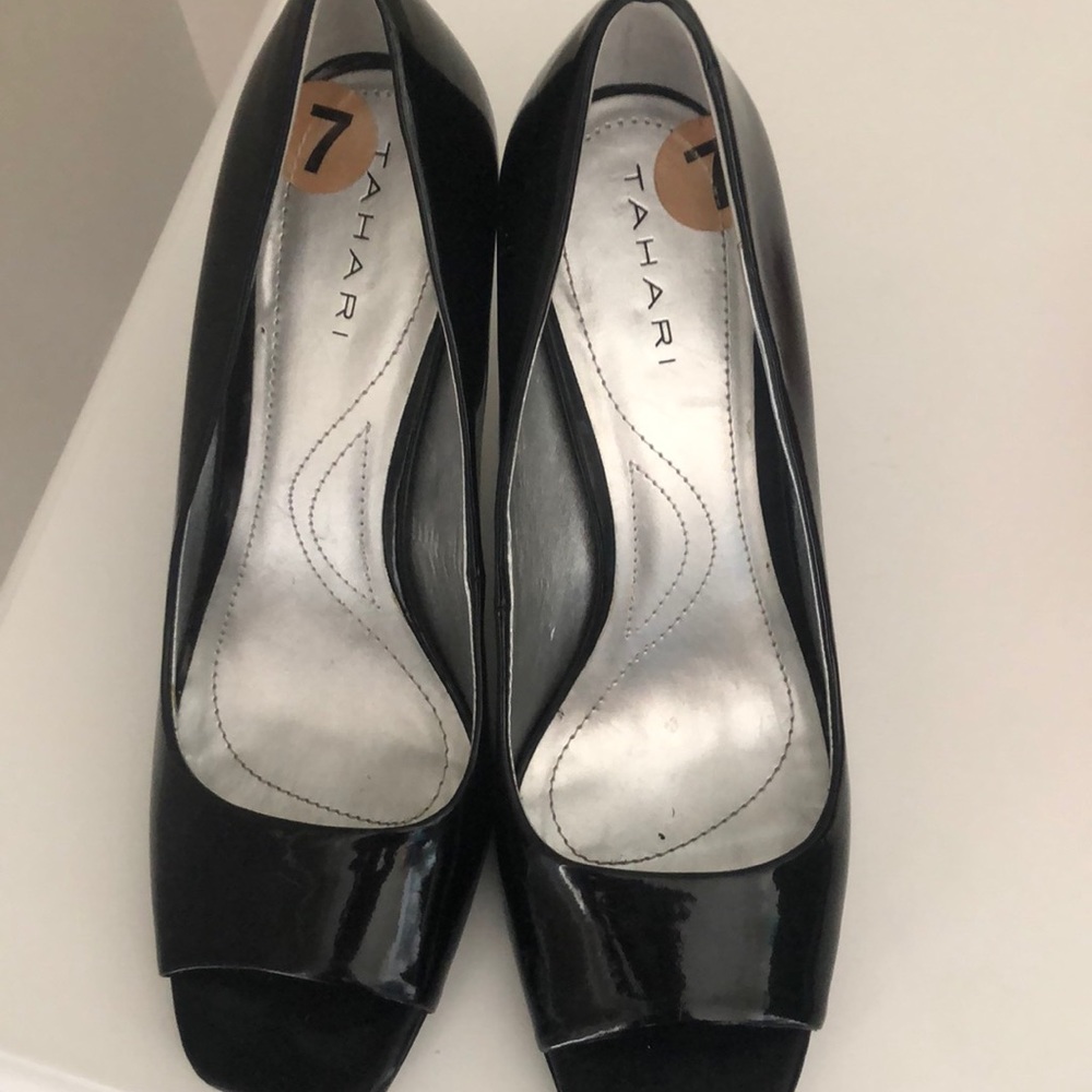 Black patten pumps